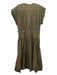 Ulla Johnson Size 10 Dark Green Cotton Button Down Waist Detail Cap Sleeve Dress Dark Green / 10