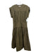 Ulla Johnson Size 10 Dark Green Cotton Button Down Waist Detail Cap Sleeve Dress Dark Green / 10