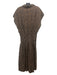 A Piece Apart Size L Brown & Black Cotton Abstract Buttons Sinch Detail Dress Brown & Black / L