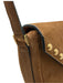 Saint Laurent Tan Brown Suede Gold Studs Flap Satchel Crossbody Strap Bag Tan Brown / Small