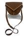 Saint Laurent Tan Brown Suede Gold Studs Flap Satchel Crossbody Strap Bag Tan Brown / Small