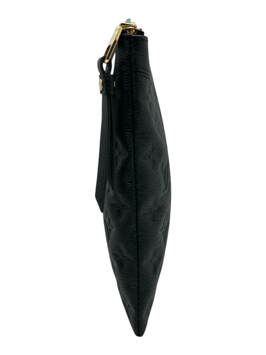 Louis Vuitton Black Grained Leather Monogram Empreinte Gold Tone Hardware Bag Black / XS