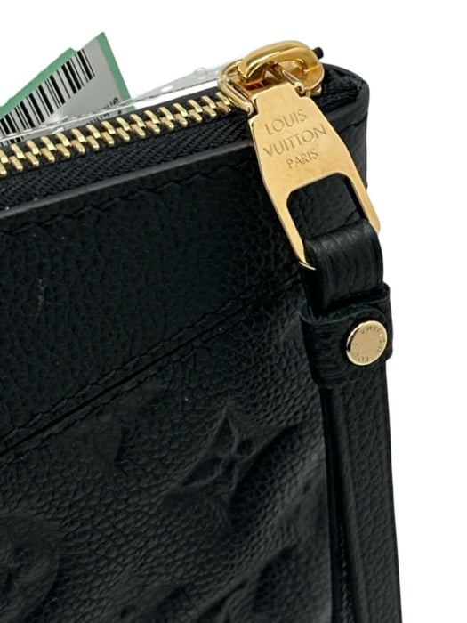 Louis Vuitton Black Grained Leather Monogram Empreinte Gold Tone Hardware Bag Black / XS