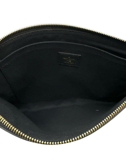 Louis Vuitton Black Grained Leather Monogram Empreinte Gold Tone Hardware Bag Black / XS