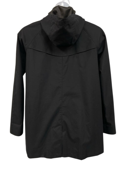 Burberry Size 8 Black Wool Detachable Hood Button & Zip Front Pockets Jacket Black / 8