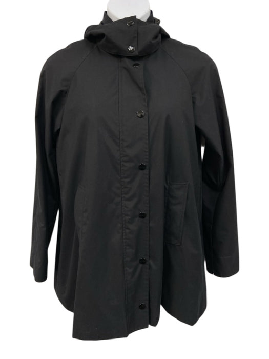 Burberry Size 8 Black Wool Detachable Hood Button & Zip Front Pockets Jacket Black / 8