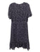 Altuzarra Size 42 Black & Purple Silk & Polyester Metallic Thread Floral Dress Black & Purple / 42