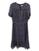 Altuzarra Size 42 Black & Purple Silk & Polyester Metallic Thread Floral Dress Black & Purple / 42