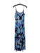 Ann Mashburn Size Large Blue, Purple, Black Polyester Spaghetti Strap Maxi Dress Blue, Purple, Black / Large