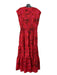 Derek Lam 10 Crosby Size 10 Red, Pink, Brown Sleeveless Abstract Print Dress Red, Pink, Brown / 10