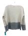 Vince Size M Cream & Gray Wool & Silk Knit Wide Neck Long Sleeve 2 tone Sweater Cream & Gray / M