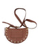 SeeByChloe Brown Leather Crossbody Magnetic Clasp Goldtone Hardware Grommet Bag Brown / Mini