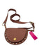 SeeByChloe Brown Leather Crossbody Magnetic Clasp Goldtone Hardware Grommet Bag Brown / Mini
