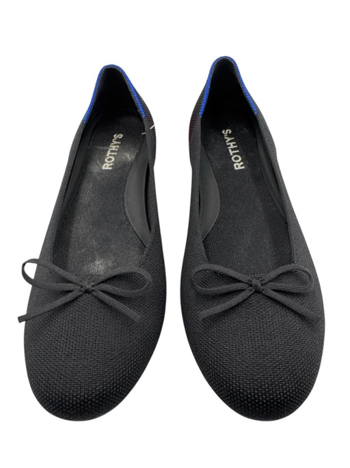 Rothy's Shoe Size 9 Black Textile Bow detail Flats Round Toe Shoes Black / 9