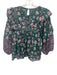 Cleobella Size M Green & Pink Cotton Keyhole Back Tassel Tie Detail Top Green & Pink / M