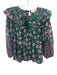 Cleobella Size M Green & Pink Cotton Keyhole Back Tassel Tie Detail Top Green & Pink / M