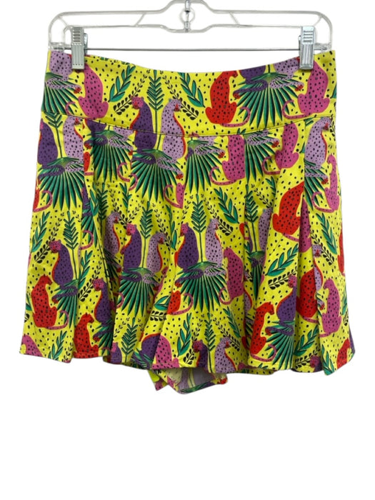 Emily McCarthy Size XS Yellow & Multi Cotton Printed Wide Neck Mini Short Set Yellow & Multi / XS