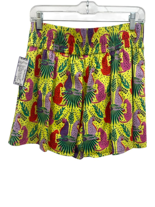Emily McCarthy Size XS Yellow & Multi Cotton Printed Wide Neck Mini Short Set Yellow & Multi / XS