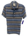 Billy Reid Size M Brown & Blue Cotton Striped Polo Men's Short Sleeve Brown & Blue / M