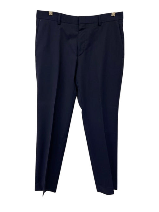 Boss Size 32r Navy Blue Virgin Wool Solid Men's Pants Navy Blue / 32r