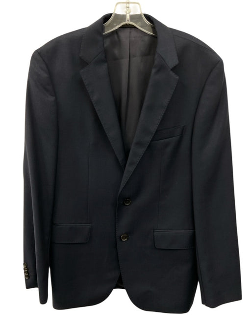 Boss Navy Blue Virgin Wool Solid 2 Button Men's Blazer Navy Blue / 38R
