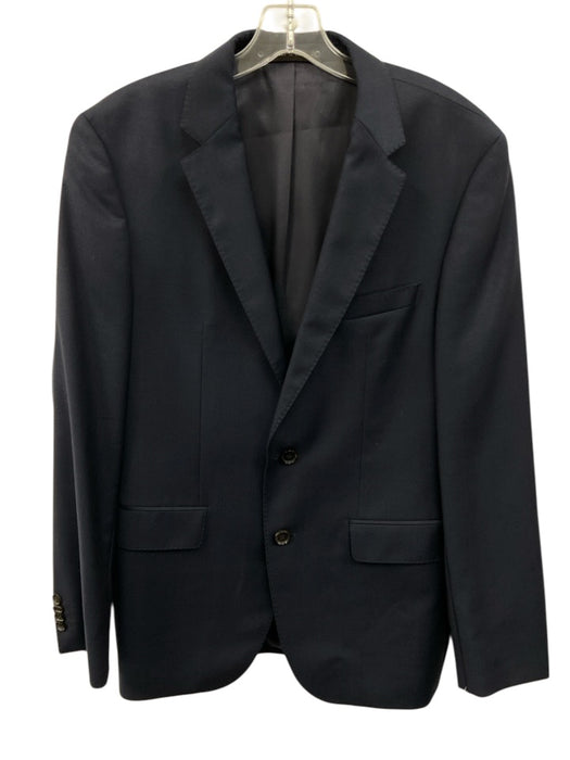 Boss Navy Blue Virgin Wool Solid 2 Button Men's Blazer Navy Blue / 38R