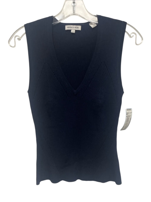 Veronica Beard Size S Navy Blue Rayon & Nylon Sleeveless V Neck Top Navy Blue / S