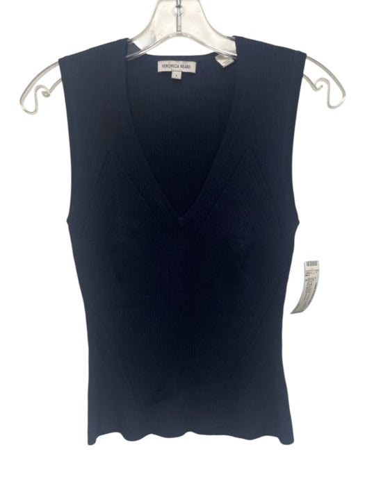Veronica Beard Size S Navy Blue Rayon & Nylon Sleeveless V Neck Top Navy Blue / S