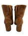 Sam Edelman Shoe Size 6.5 Brown Leather Suede Side Zip Square Toe Booties Brown / 6.5