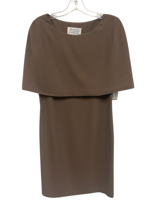 Maison Margiela Size 42 Taupe Brown Polyester Cape Midi Dress Taupe Brown / 42
