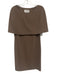 Maison Margiela Size 42 Taupe Brown Polyester Cape Midi Dress Taupe Brown / 42