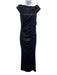 Talbot Runhof Size 6 Navy Blue Cupro Blend Sleeveless Metallic Thread Gown Navy Blue / 6