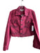 Hudson Size S Red 100% Cotton Acid Wash Raw Edge Button Down Shrunken Jacket Red / S