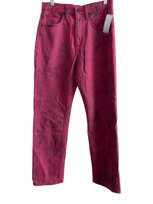 Hudson Size 25 Red 100% Cotton Acid Wash Raw Edge Loose Fit Straight Leg Jeans Red / 25
