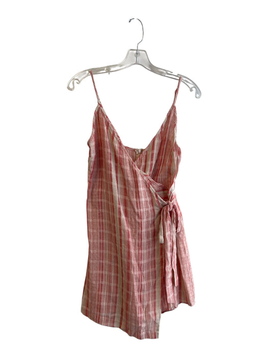 After Market Size S Pink Polyester Spaghetti Strap V Neck Wrap Detail Romper Pink / S