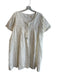 Porridge Size L White 100% Cotton Short Sleeve Spots V Neck Tie Neck Dress White / L