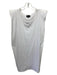 Bardot Size S White Cotton Round Neck Cap Sleeve Shoulder Pads Shift Dress White / S