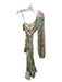 Hemant & Nandita Size M Green & Multi Rayon Floral Velvet Metallic Thread Dress Green & Multi / M