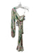 Hemant & Nandita Size M Green & Multi Rayon Floral Velvet Metallic Thread Dress Green & Multi / M