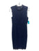 Bardot Size 6/S Navy Viscose Blend Lace Mock Neck Cap Sleeve Sheath Dress Navy / 6/S