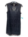 Nanette Lepore Size 8 Black Cotton Blend Lace Mock Neck Sleeveless Sheath Dress Black / 8