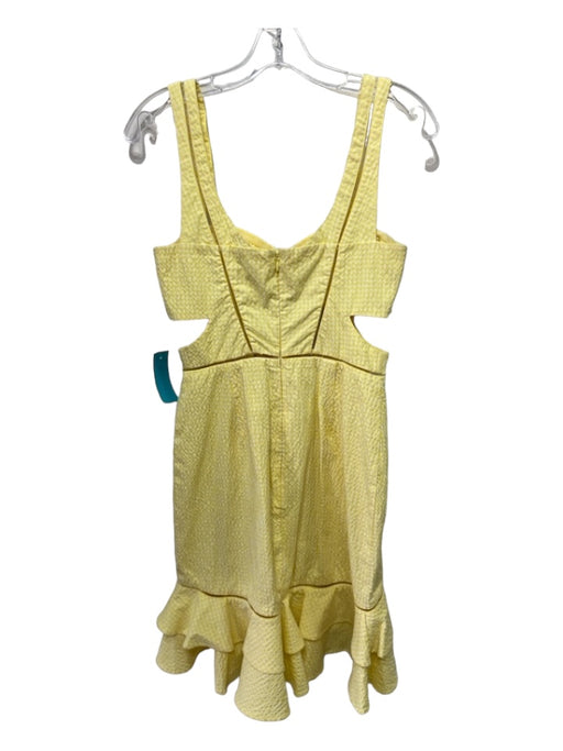 Jonathan Simkhai Size 4 Yellow & White Cotton Gingham Cut Out Cupped Dress Yellow & White / 4