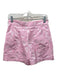 Amanda Uprichard Size M Pink Polyester Floral Jacquard High Rise Pleated Shorts Pink / M