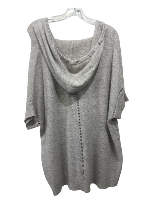 White + Warren Size XS/S Light Gray Cashmere Long Sleeve Hood Pockets Sweater Light Gray / XS/S