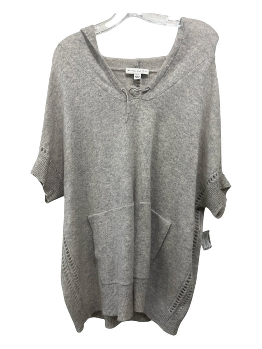 White + Warren Size XS/S Light Gray Cashmere Long Sleeve Hood Pockets Sweater Light Gray / XS/S