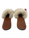 Californians Shoe Size 7 Brown, Blue, White Leather & Shearling open toe Sandals Brown, Blue, White / 7