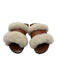 Californians Shoe Size 7 Brown & White Leather & Shearling open toe Sandals Brown & White / 7