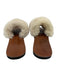 Californians Shoe Size 7 Brown & White Leather & Shearling open toe Sandals Brown & White / 7