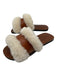 Californians Shoe Size 7 Brown & White Leather & Shearling open toe Sandals Brown & White / 7