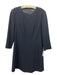 Theory Size 4 Black Triacetate Blend Round Neck Long Sleeve Back Zip Dress Black / 4